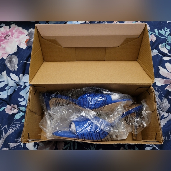 Justfab Maddie Slip On Blue Dress Sandals Size 7.5 - Picture 7 of 7